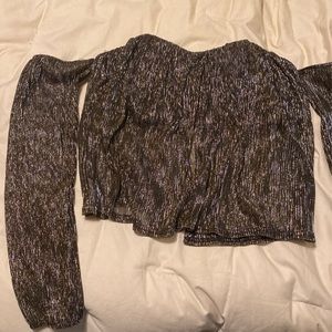 Sparkly gold shoulderless top